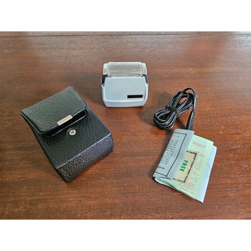 Schick Electric Shaver Mens OS Gray Model 206 Vintage Sideburn Trimmer Case